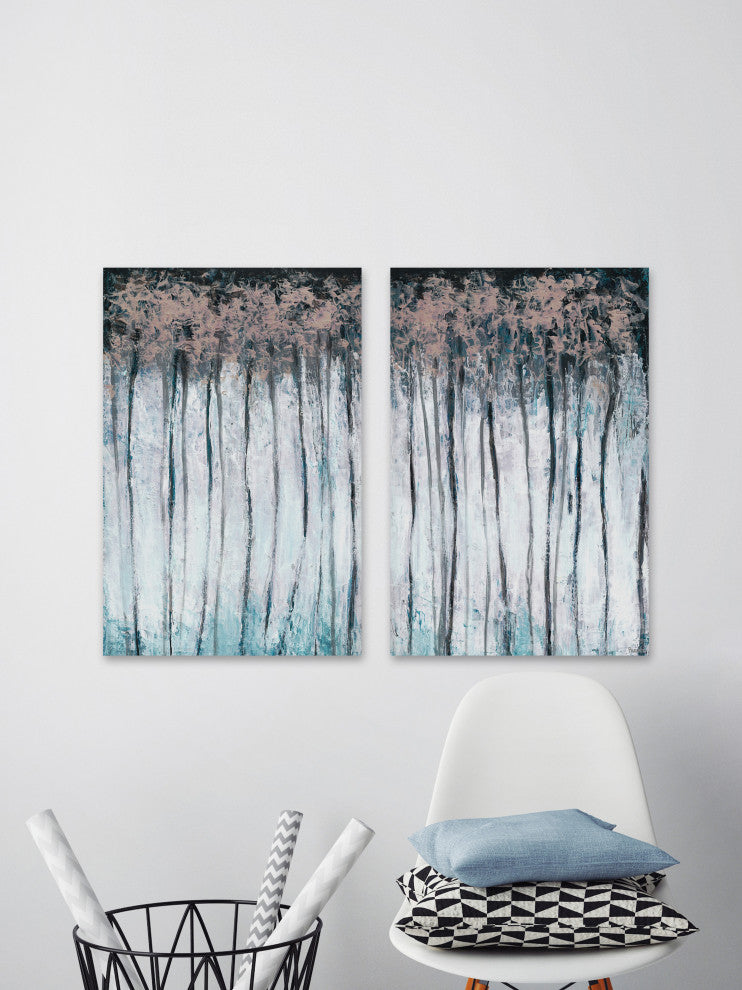 Magical Forest Diptych, 16"x12"