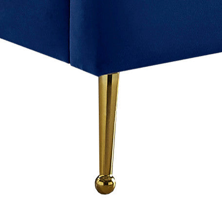 Lily Velvet Bed, Navy, Twin