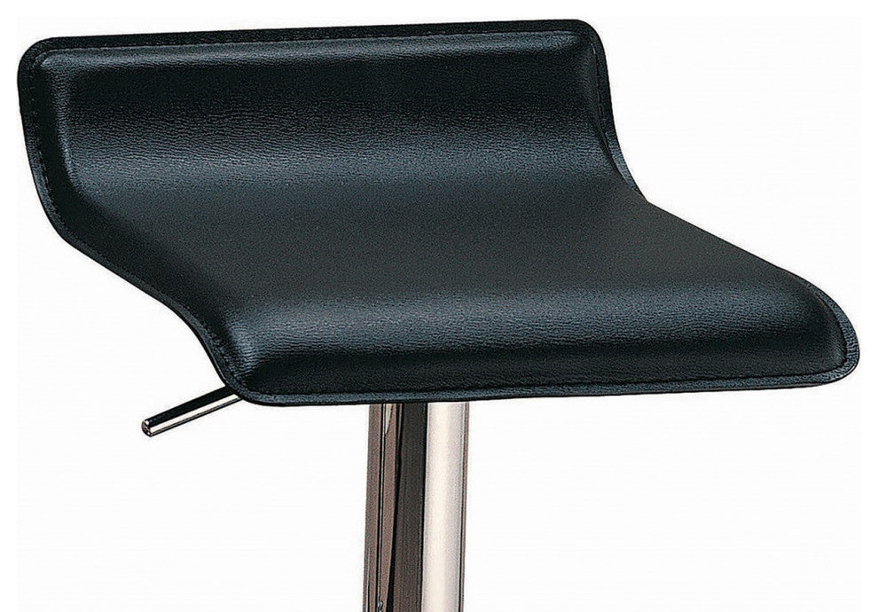 Set of 2 Adjustable Height Bar Stools, Black