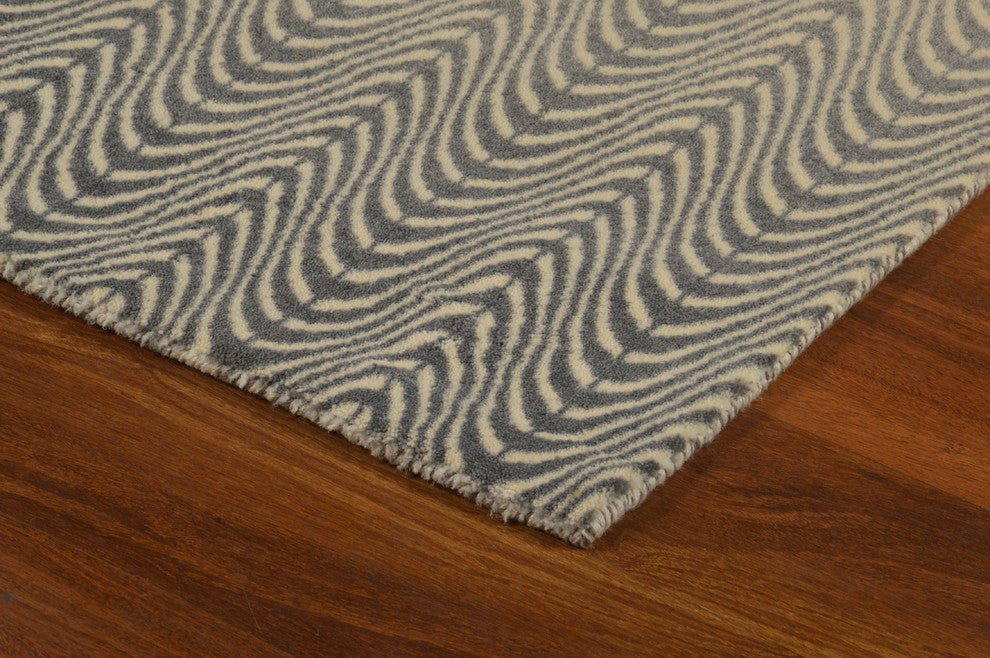 Gray Ombre Tile Contemporary Modern Area Rug, 5'x7'