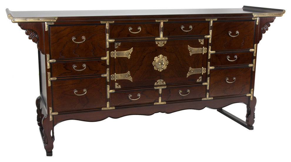 Korean Tansu Style 13 Drawer Buffet Server