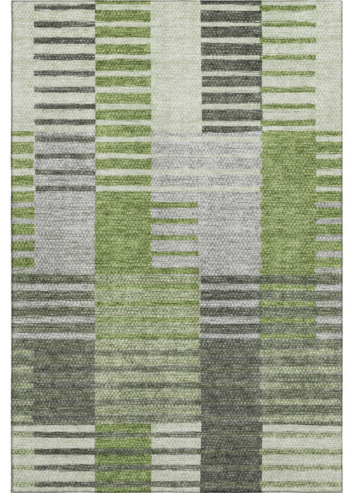 Premium Machine Washable Mayfield AMF687 Green 5' x 7'6" Rug