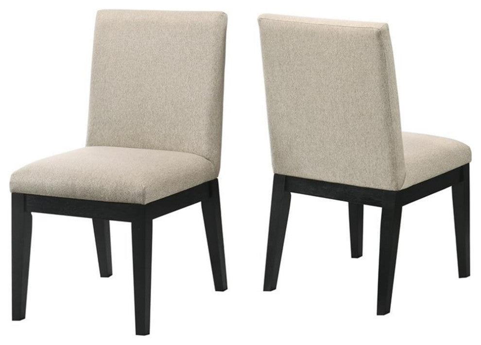 Terra Beige Linen Wood Side Chair (Set of 2)