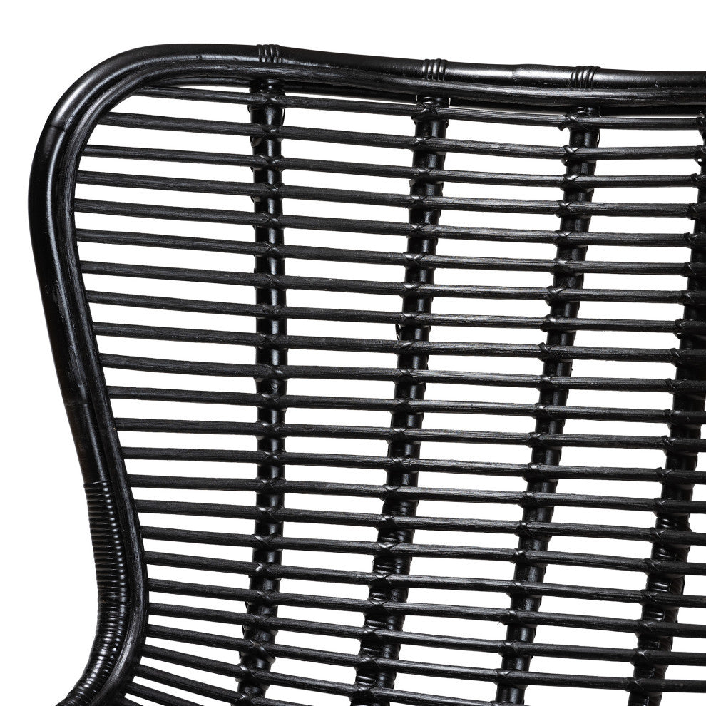 Alexa Rattan Accent Chair, Black