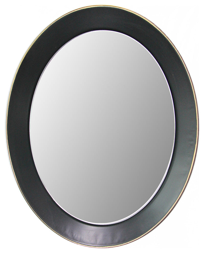 Oval metal decorative mirror