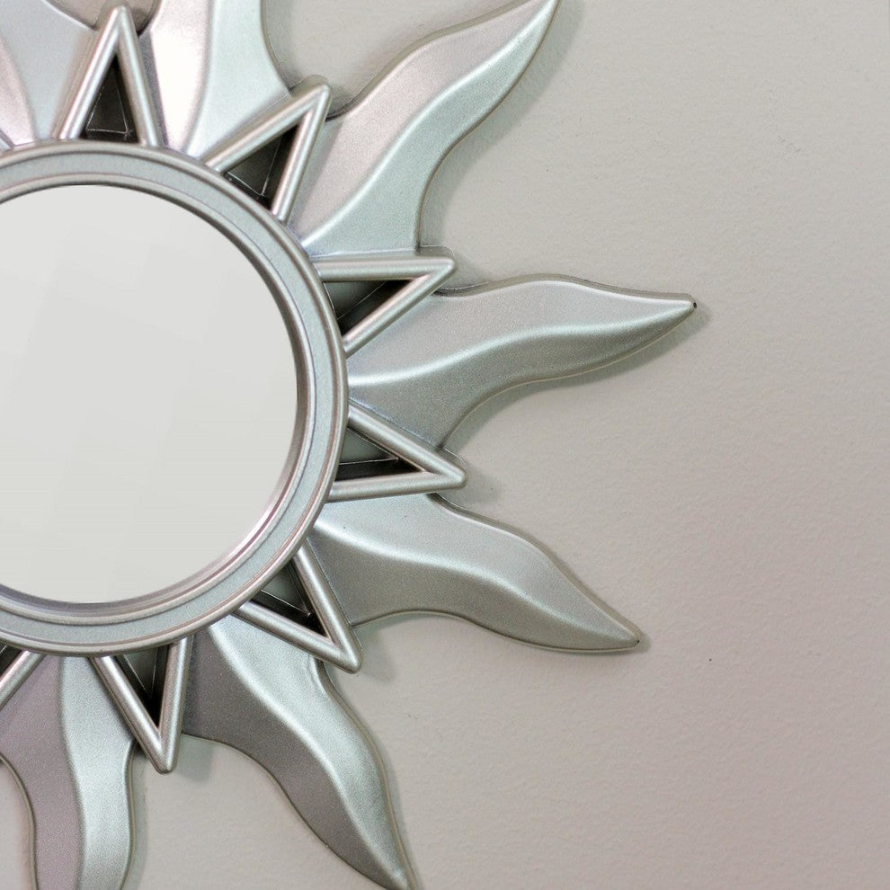 Set of 3 Champagne Silver Decorative Round Mirrors 9.5"