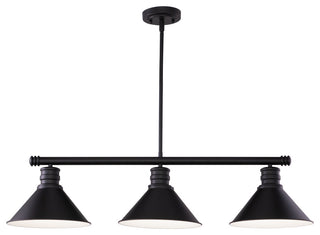Akron 35.75" 3 Light Linear Chandelier Oil Rubbed Bronze and Matte White