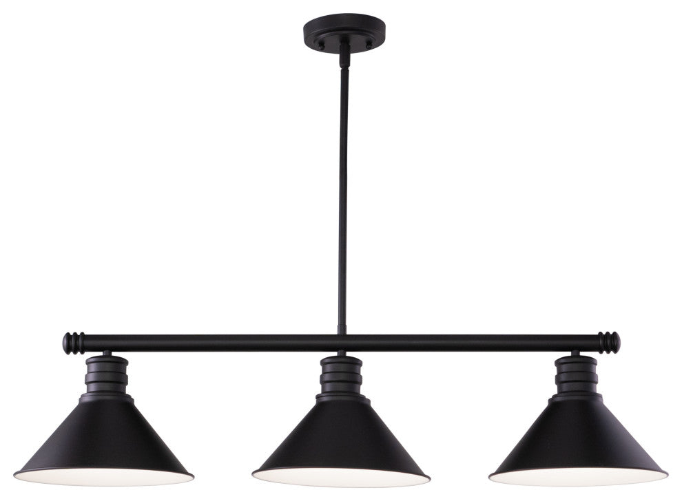 Akron 35.75" 3 Light Linear Chandelier Oil Rubbed Bronze and Matte White