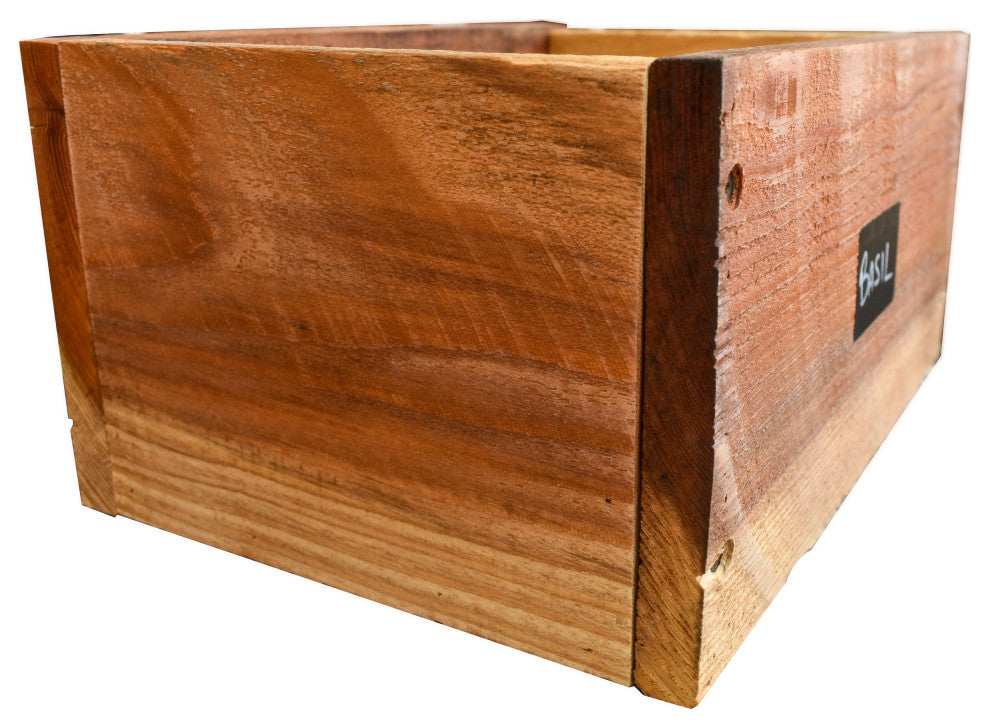 Flora Cedar Planter Box with Chalkboard Label, 11"w X 8"d X 8"h