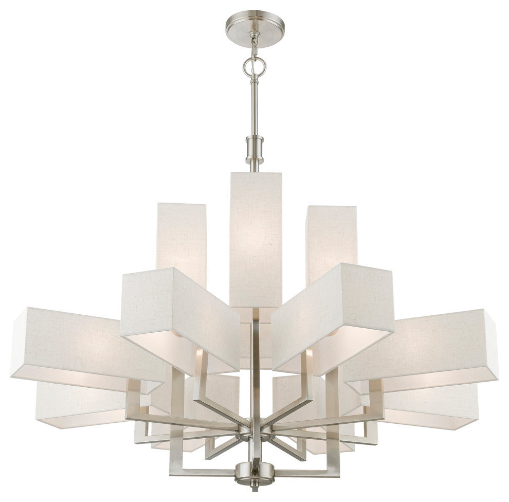 Rubix 12 Light Brushed Nickel Extra Large Foyer Chandelier