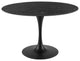 Dining Table, Round, Artificial Marble, Metal, Black, Modern, Bistro Restaurant