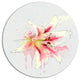 Pink Yellow Lily Watercolor Sketch, Flowers Round Wall Art, 23"