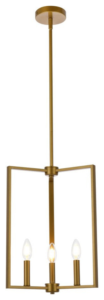 Vincent 3-Light Pendant, Brass