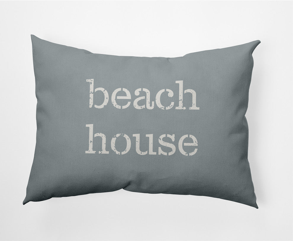 14x20" Beach House  Nautical Decorative Indoor Pillow, Pretty Grey