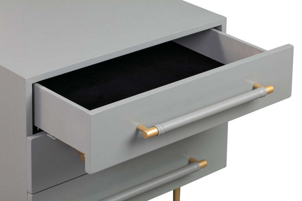 Trident Grey Nightstand - Grey