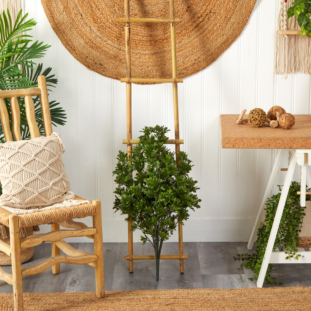 2.5' Tea Leaf Artificial Plant UV Resistant, Indoor/Outdoor