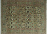 Pak-Persian Tabriz Mint Green Rug, 9'1x12'6