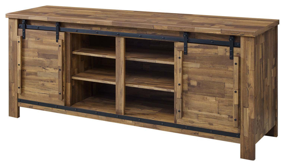 Modern Dining Room Buffet Table Sideboard Media TV Stand, Wood Metal, Walnut