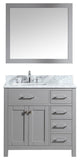 36" Single Bathroom Vanity, Cashmere Gray, Square Sink, Brushed Nickel