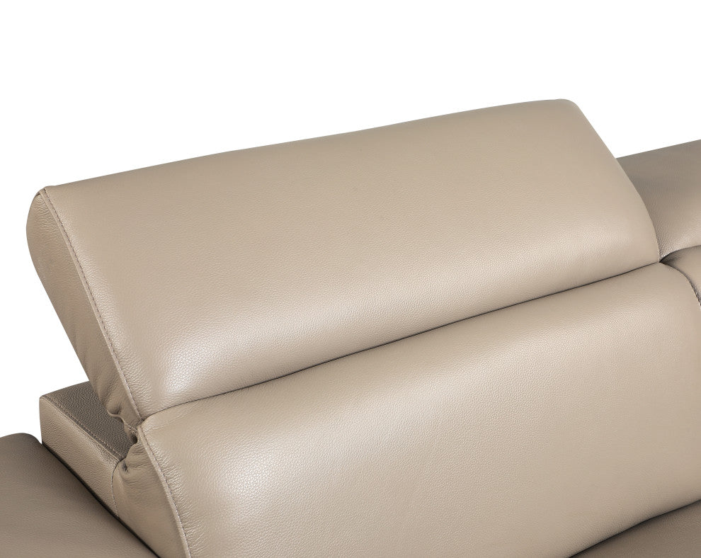Rome Contemporary Genuine Italian Leather Sofa Beige
