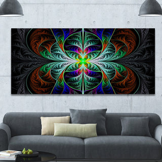 Fabulous Blue Fractal Texture, Oversized Abstract Canvas Art Print, 60x28