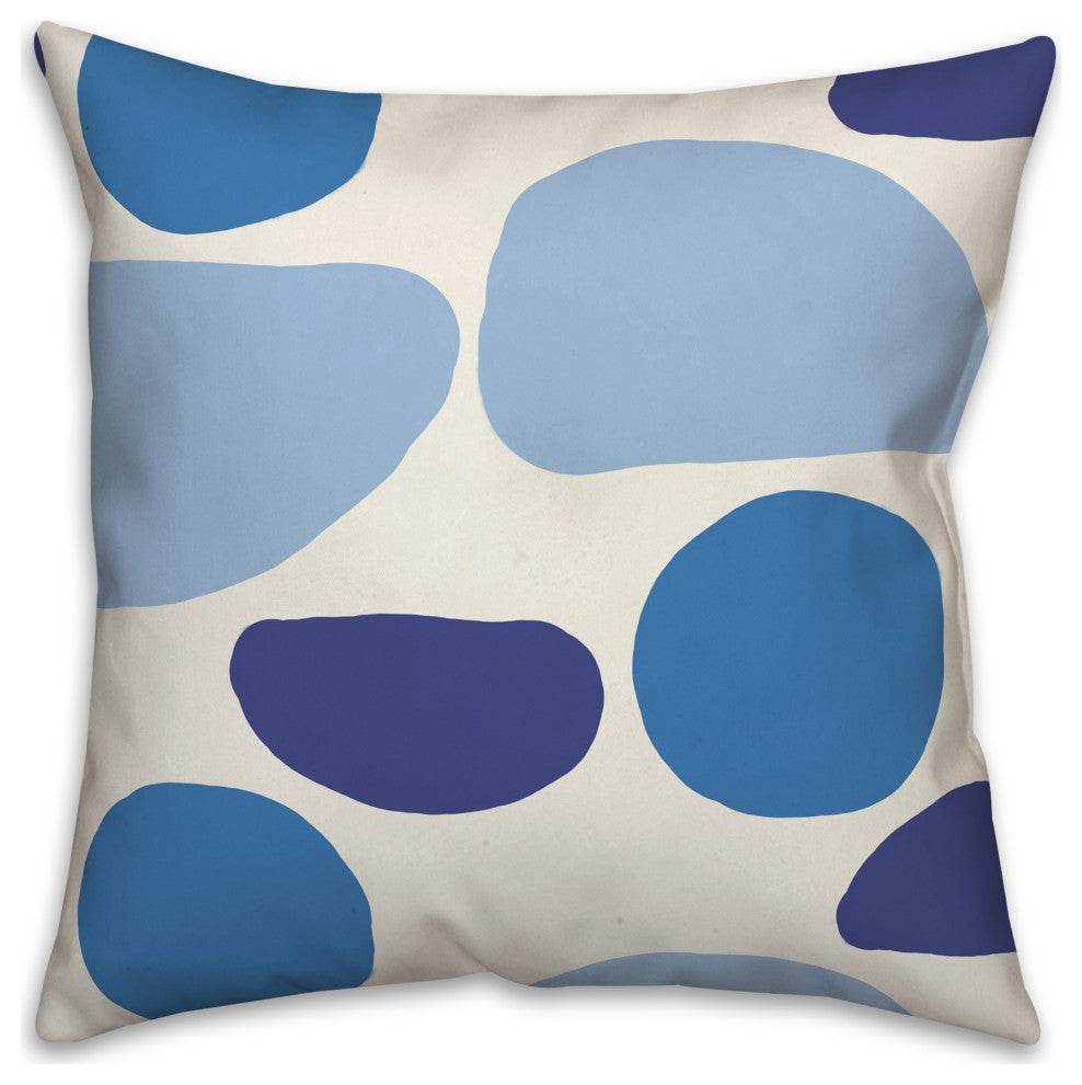 Blue Abstract Shapes 1 16x16 Spun Poly Pillow