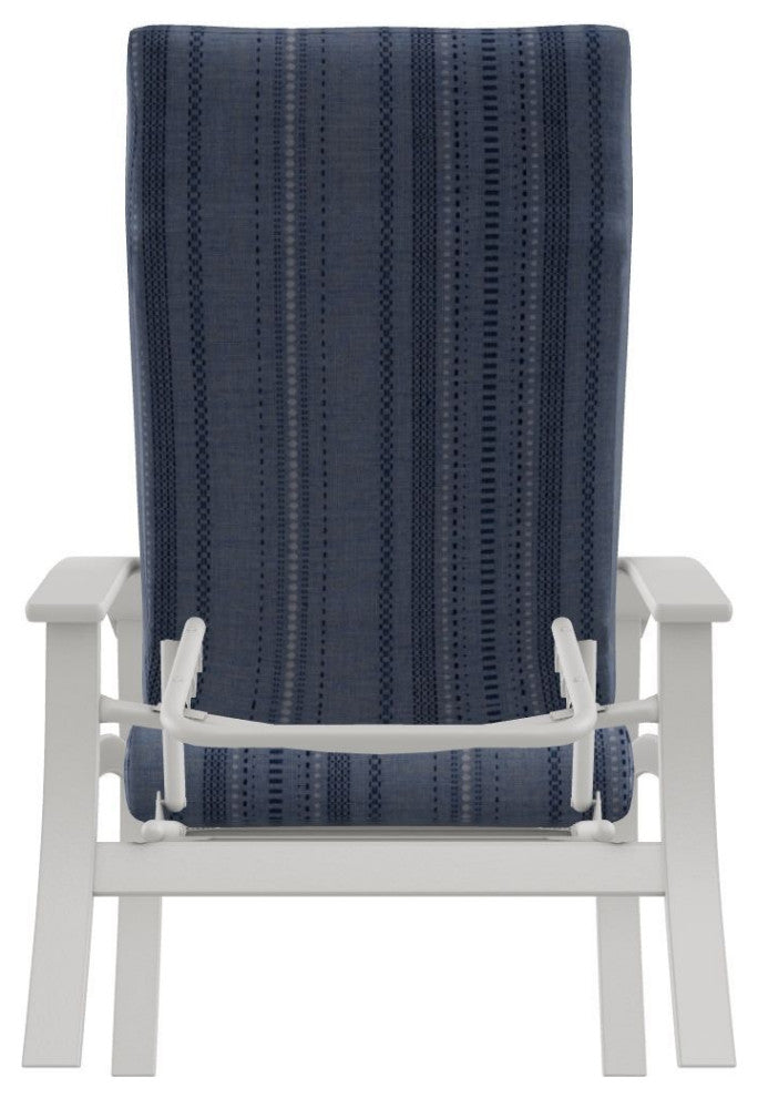 Belle Isle Cushion Outdoor Adjustable Back Chair, Copeland Chambray/Snow
