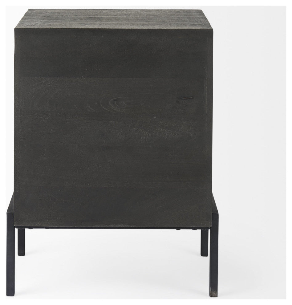 Rustic Black on Black Shadowbox Cabinet