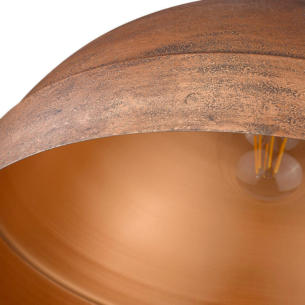 Golden Lighting Lincoln Large Pendant, Vintage Copper