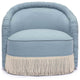Pamela Faded Blue Recycled Fabric Tassel Lounge Chair