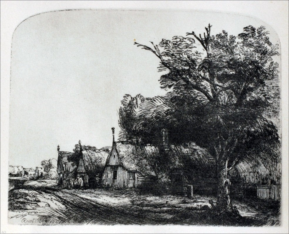 Rembrandt Van Rijn The Three Cottages, 20"x25" Wall Decal Print