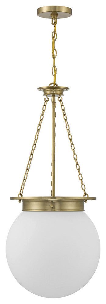 Manor 3-Light Pendant, Matte Black, Warm Brass