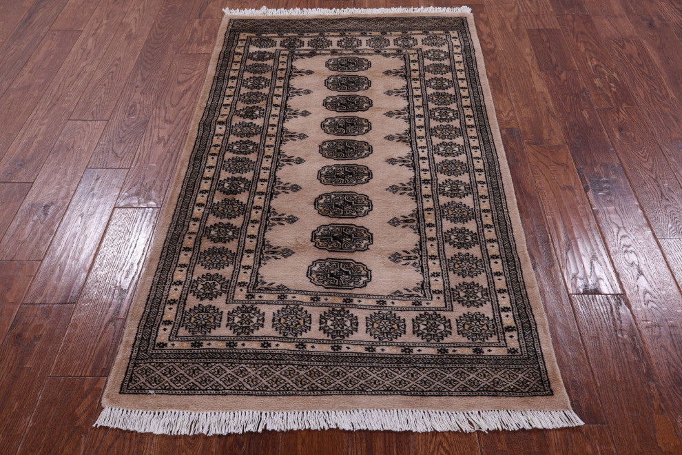 3' 1" X 5' 3" Handmade Silky Bokhara Wool Rug - Q13806