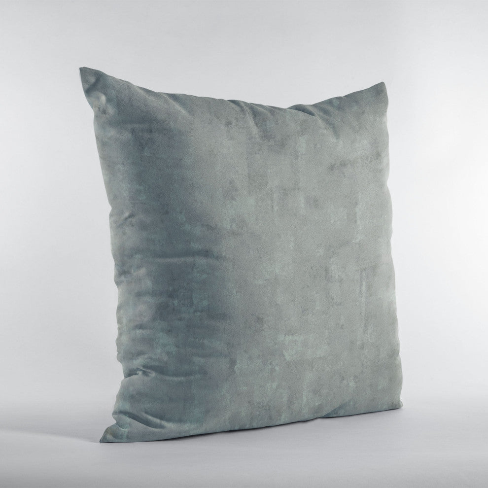 Gunmetal Hidden Island Velvet Luxury Throw Pillow, Double sided 24"x24"