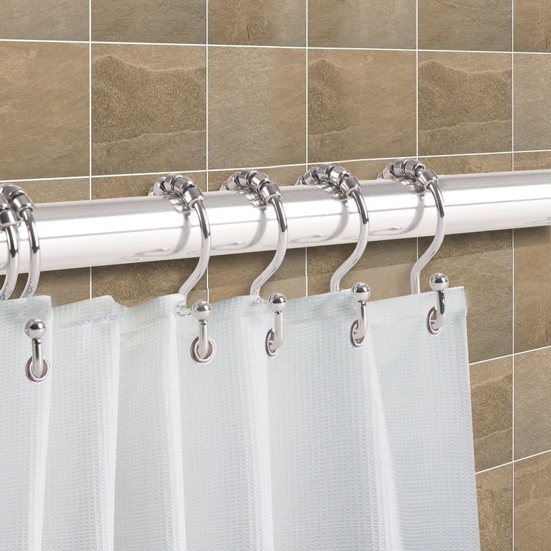 Utopia Alley Double Roller Shower Hook, Black, Chrome