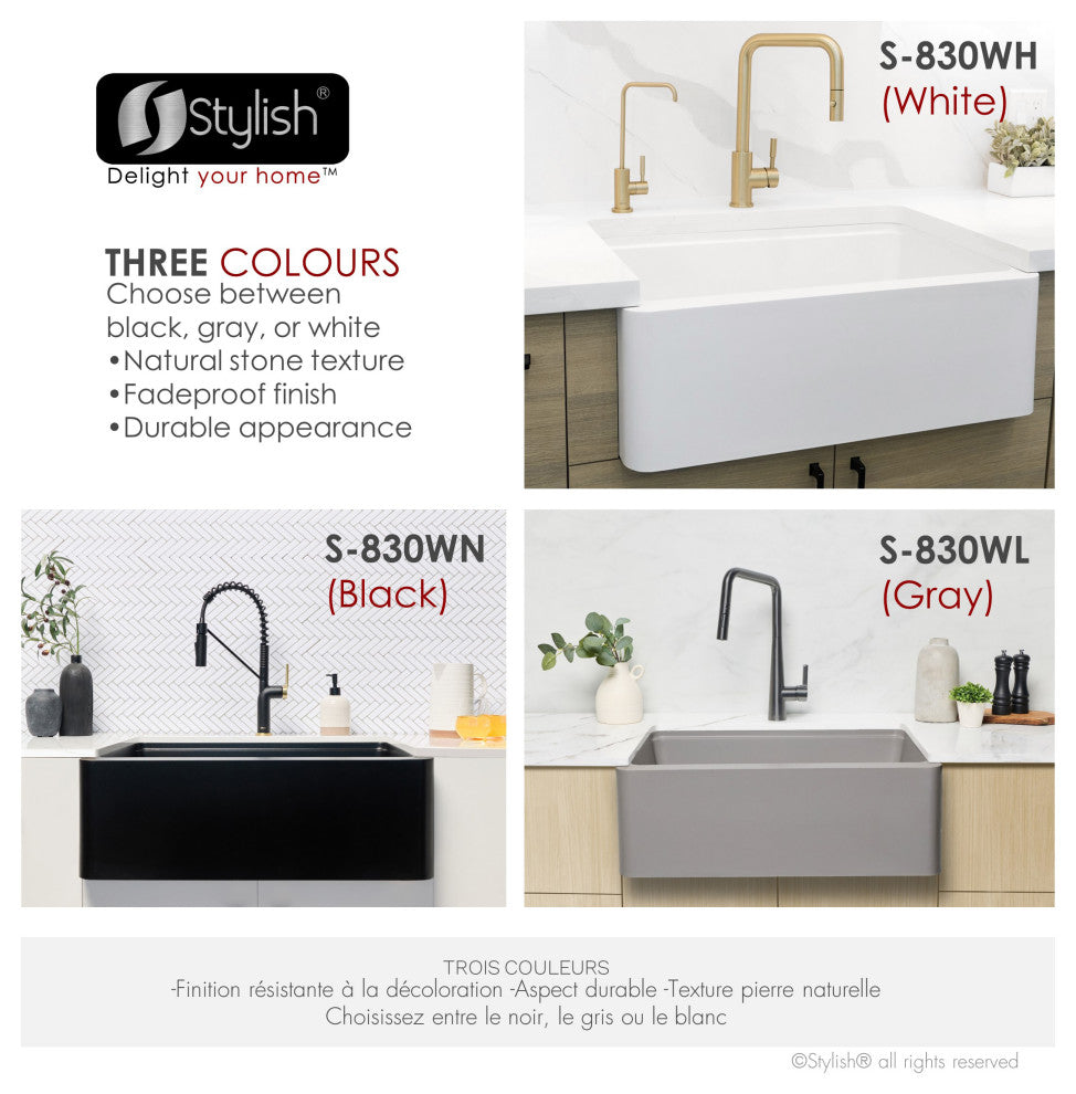30" Undermount Workstation Single Bowl White Granite Kitchen SInk