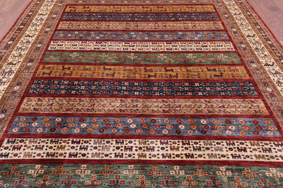 8' 3" X 10' 0" Persian Gabbeh Tribal Hand-Knotted Rug Q5240