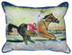 Betsy Drake Racing Horse Extra Large 20 X 24 Indoor / Outdoor Pillow