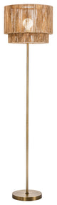 Modern Home Soho Jute Golden Brass Floor Lamp w/Natural Jute Rope Shade