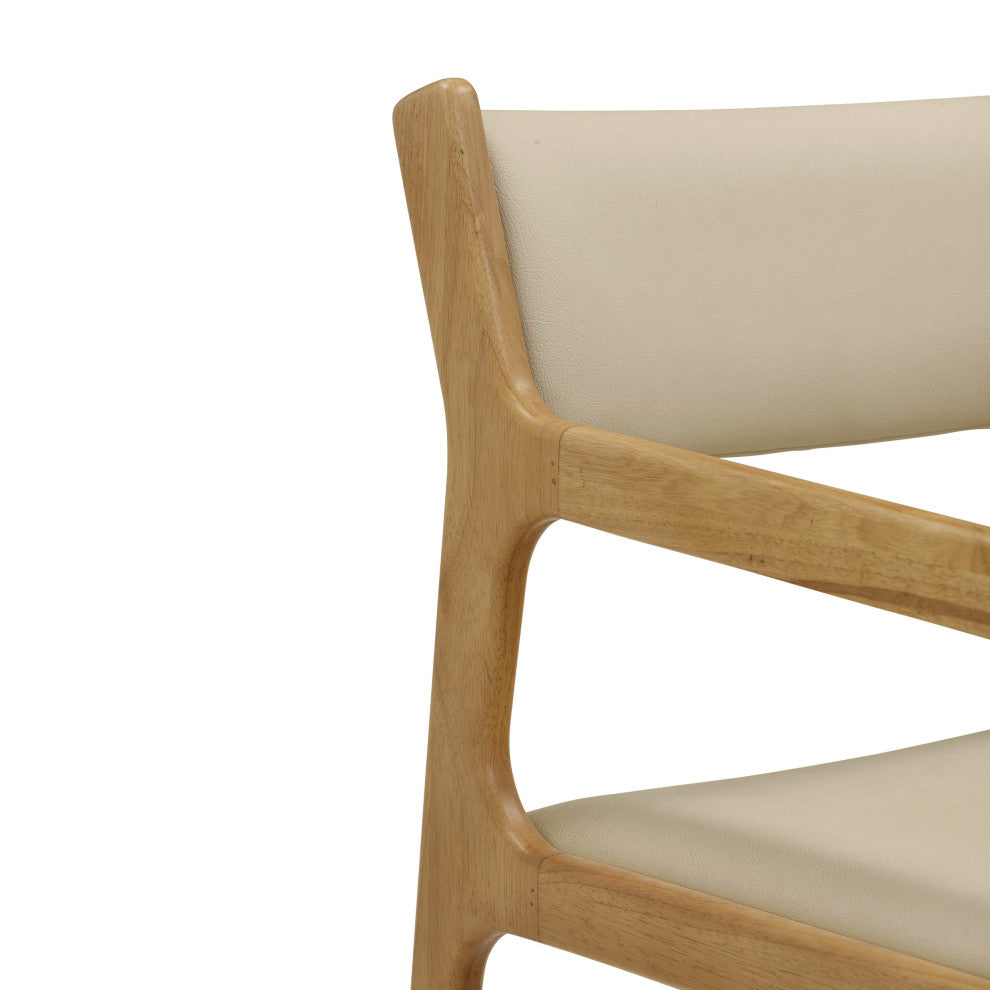 Ari Cream Vegan Leather Dining Chair, Set of 2
