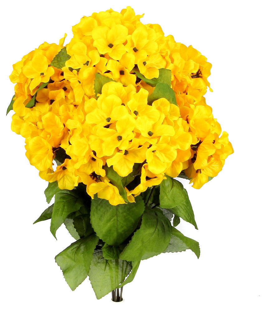 Admired By Nature 7-Stem Artificial Full Blooming Stain Hydrangea, Sunburst