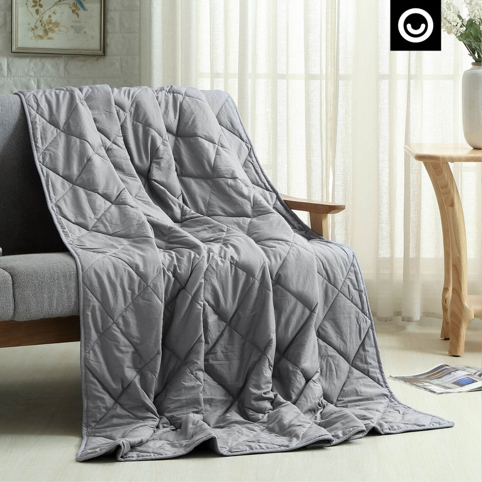 Cozy Tyme Hajia Weighted Blanket 25 Pound 72"x80", Gray