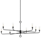 Troy Lighting F9542 Orson 8 Light 42"W Candle Style Chandelier - Black Iron