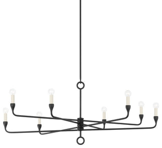 Troy Lighting F9542 Orson 8 Light 42"W Candle Style Chandelier - Black Iron