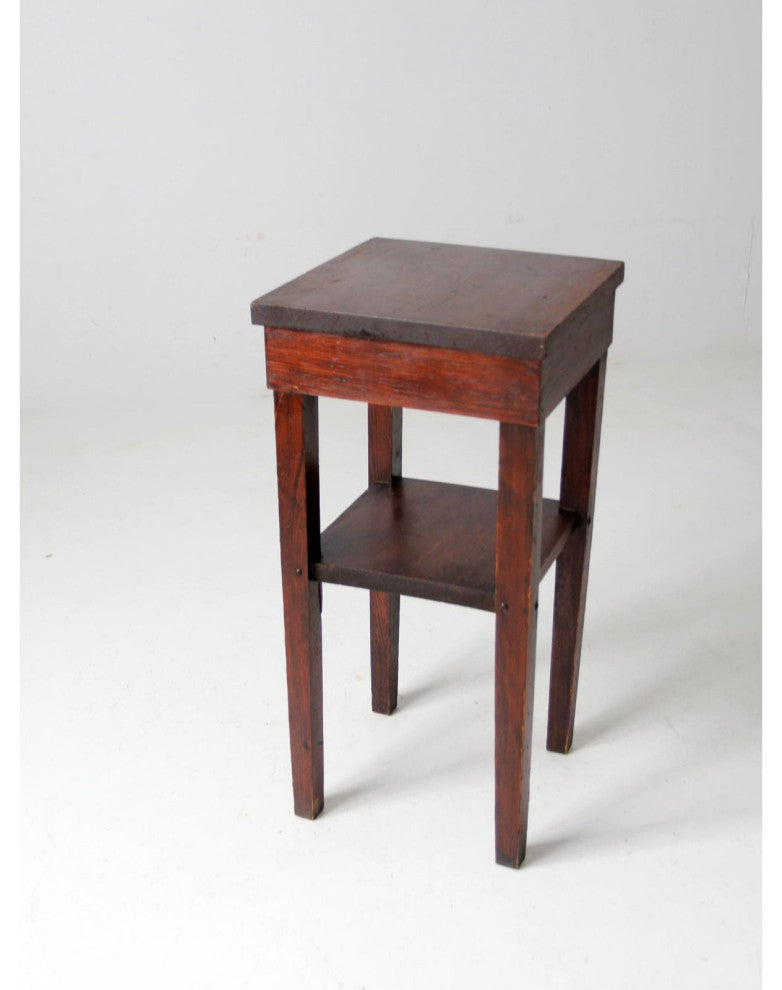 Consigned, Vintage Hand Built Wood End Table