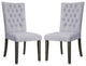 Set of 2 Upholstered Side Chair, Gray/Gray Oak Finish