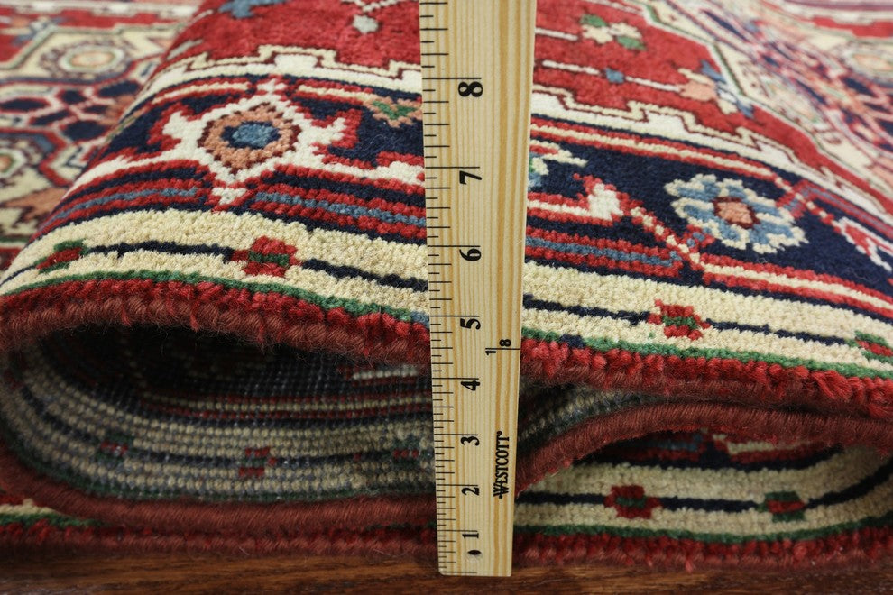 Traditional Red & Black 3'x20' Heriz Serapi Runner Hand Knotted Wool Rug H9283