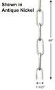 48" 9-gauge Aged Brass Square Profile Accessory Chain