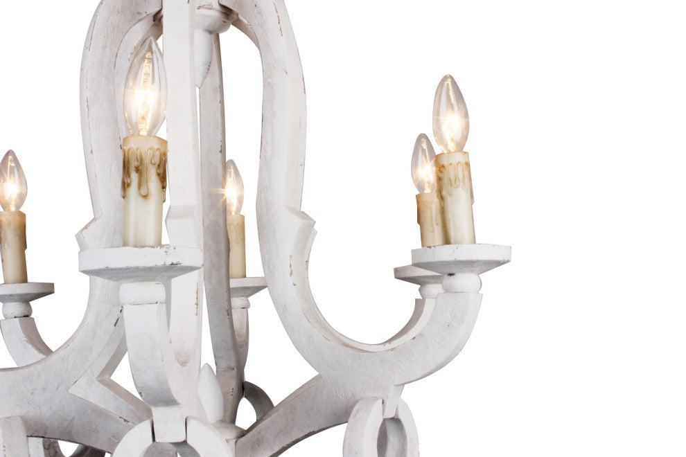 Bella Depot Vintage French Country 6-Lights Chandelier for Kitchen Island, White