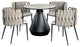 Gigi Outdoor Indoor  Marble Top Dining Bistro Table, Black